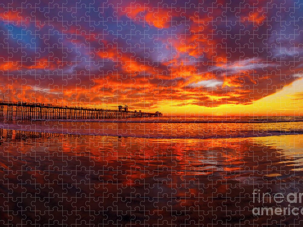 Pier Jigsaw Puzzle featuring the photograph Sunset in Oceanside by Rich Cruse