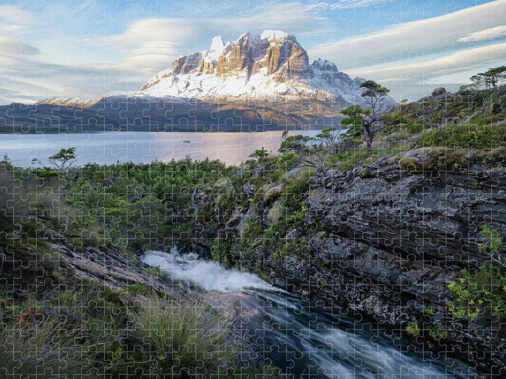 Patagonia Jigsaw Puzzle featuring the photograph Sunset In The Patagonian Fjords by Steve Berkley