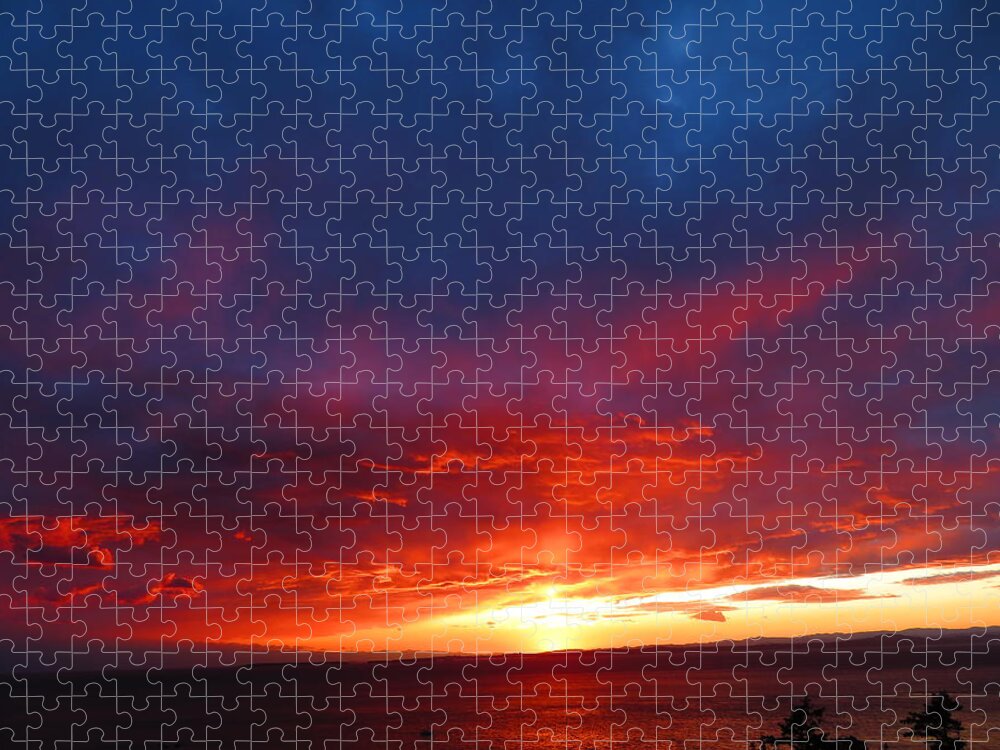 Sun Jigsaw Puzzle featuring the photograph Sunset On San Juan Island by Marie Jamieson