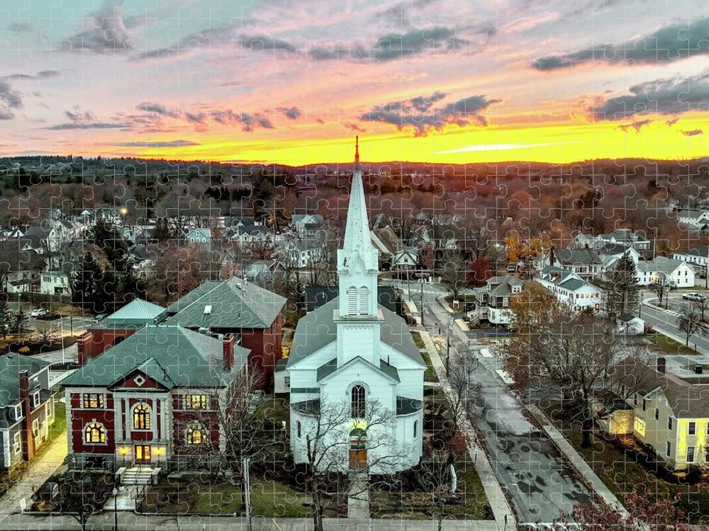  Jigsaw Puzzle featuring the photograph Sunset on South Main by John Gisis