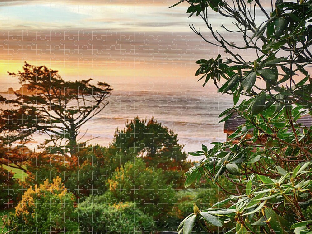 Heavy Jigsaw Puzzle featuring the photograph Sunset on the Pacific Ocean by Steve Estvanik