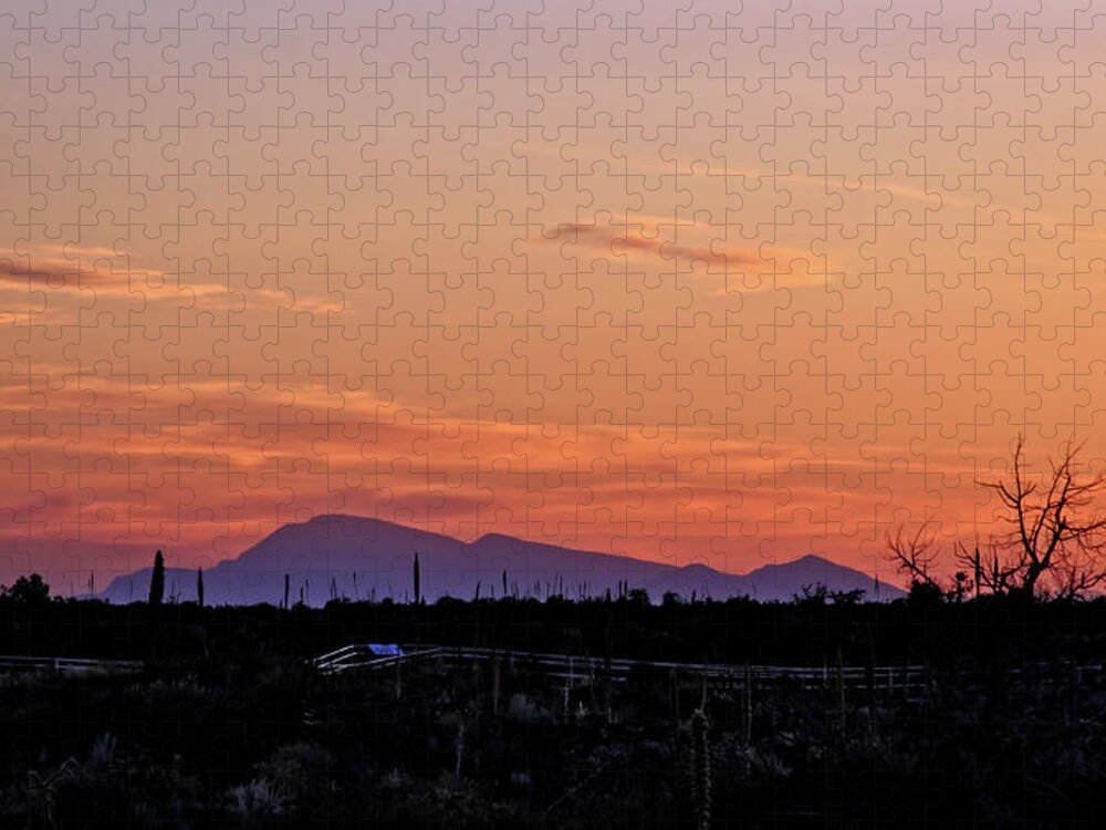 Sky Jigsaw Puzzle featuring the photograph Sunset over the Valley of the Fires by George Taylor