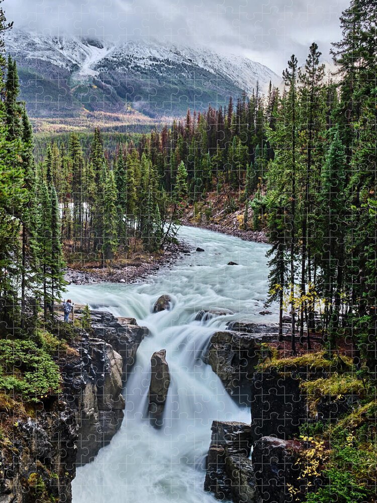 Voyage Jasper Banff 2021 Jigsaw Puzzle featuring the photograph Sunwapta Falls Jasper by Carl Marceau