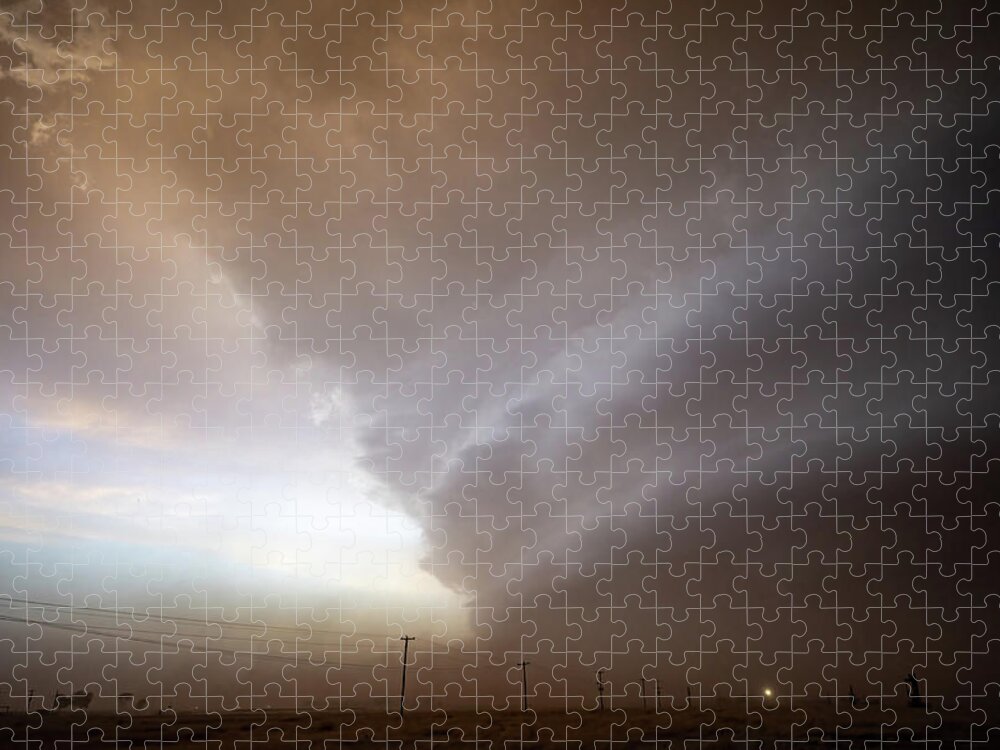 Supercell Jigsaw Puzzle featuring the photograph Super Cell Dustnado by Wesley Aston