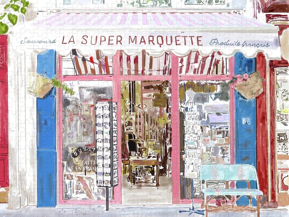 Paris Jigsaw Puzzle featuring the painting Super Marquette by Beth Saffer