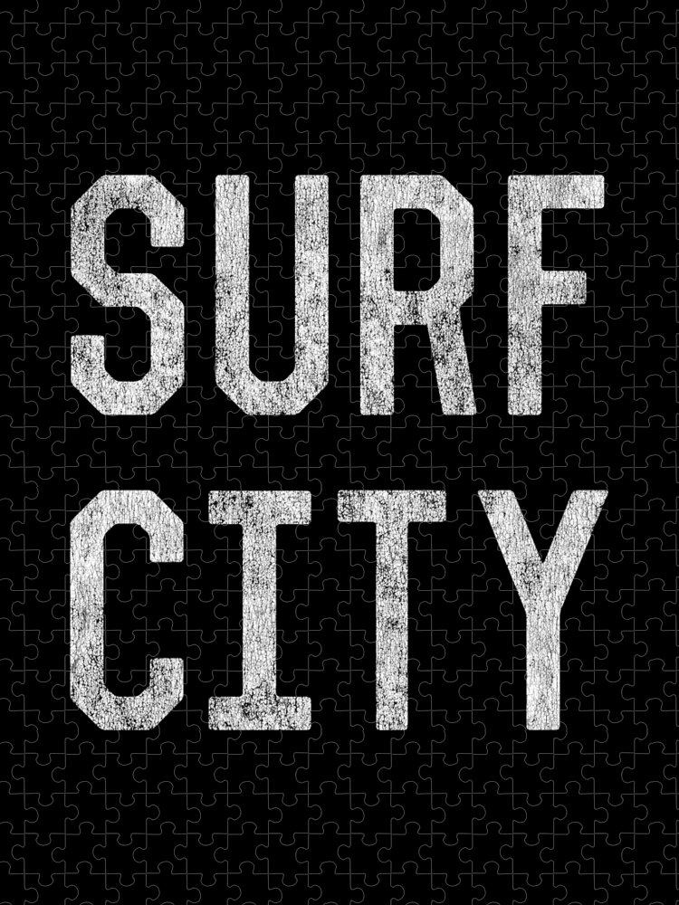 Funny Jigsaw Puzzle featuring the digital art Surf City by Flippin Sweet Gear