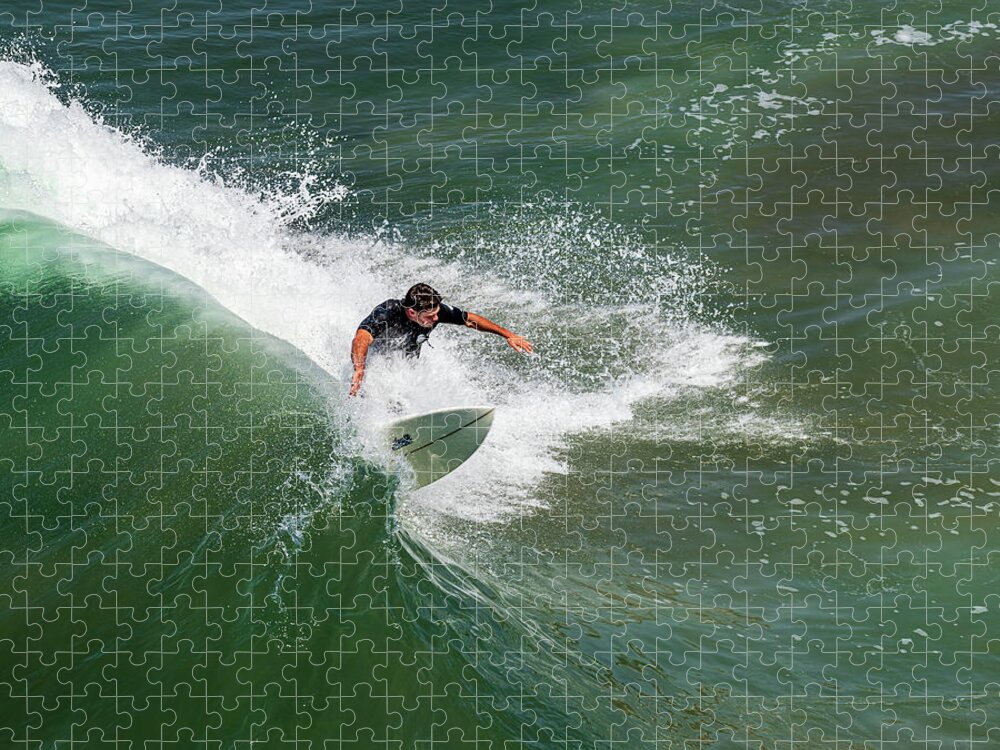 San Diego Jigsaw Puzzle featuring the photograph Surfer - Sports Photography by Amelia Pearn