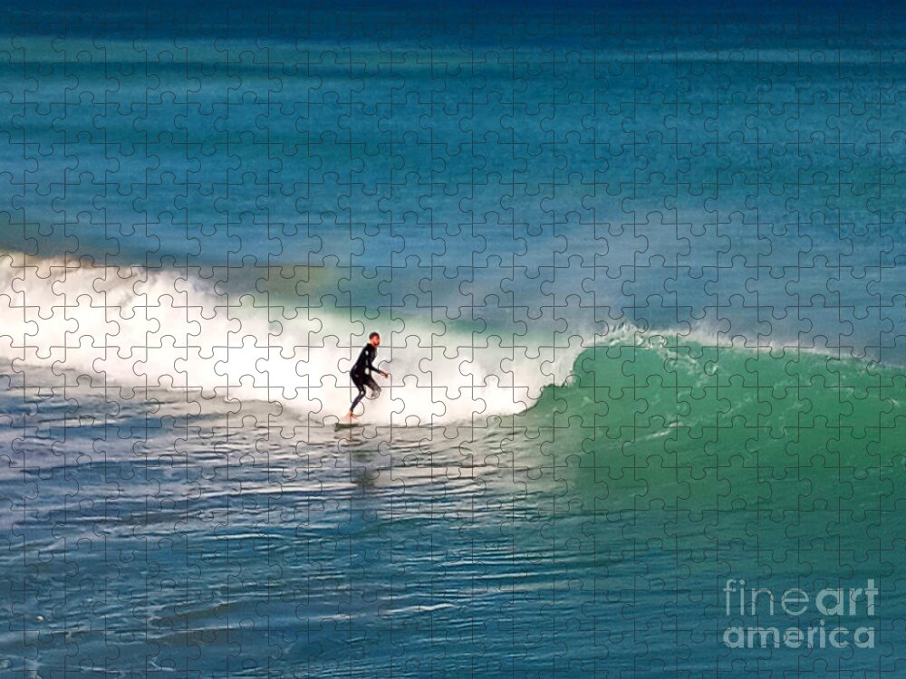 Surf Jigsaw Puzzle featuring the photograph Surfing Rainbows by Dani McEvoy
