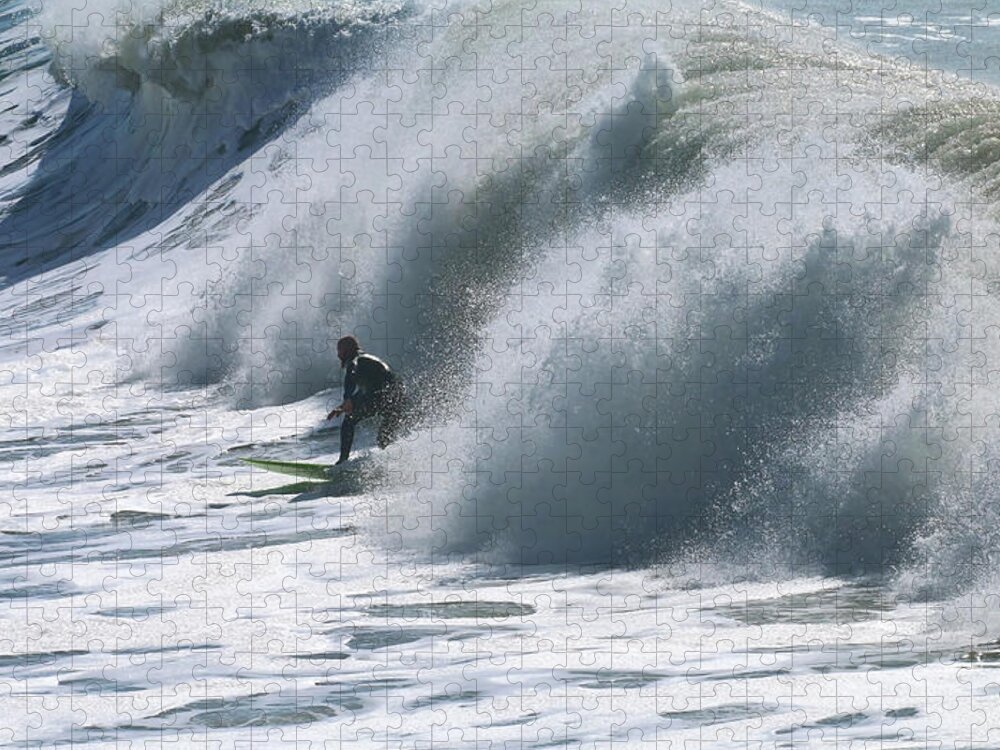 Ocean Waves Jigsaw Puzzle featuring the photograph Surfing Santa Cruz #4 by Carla Brennan