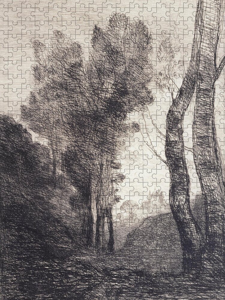 19th Century Painters Jigsaw Puzzle featuring the relief Surroundings of Rome by Jean-Baptiste-Camille Corot