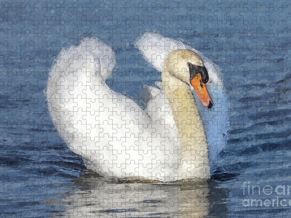 Paint Jigsaw Puzzle featuring the photograph Swan paint by MPhotographer