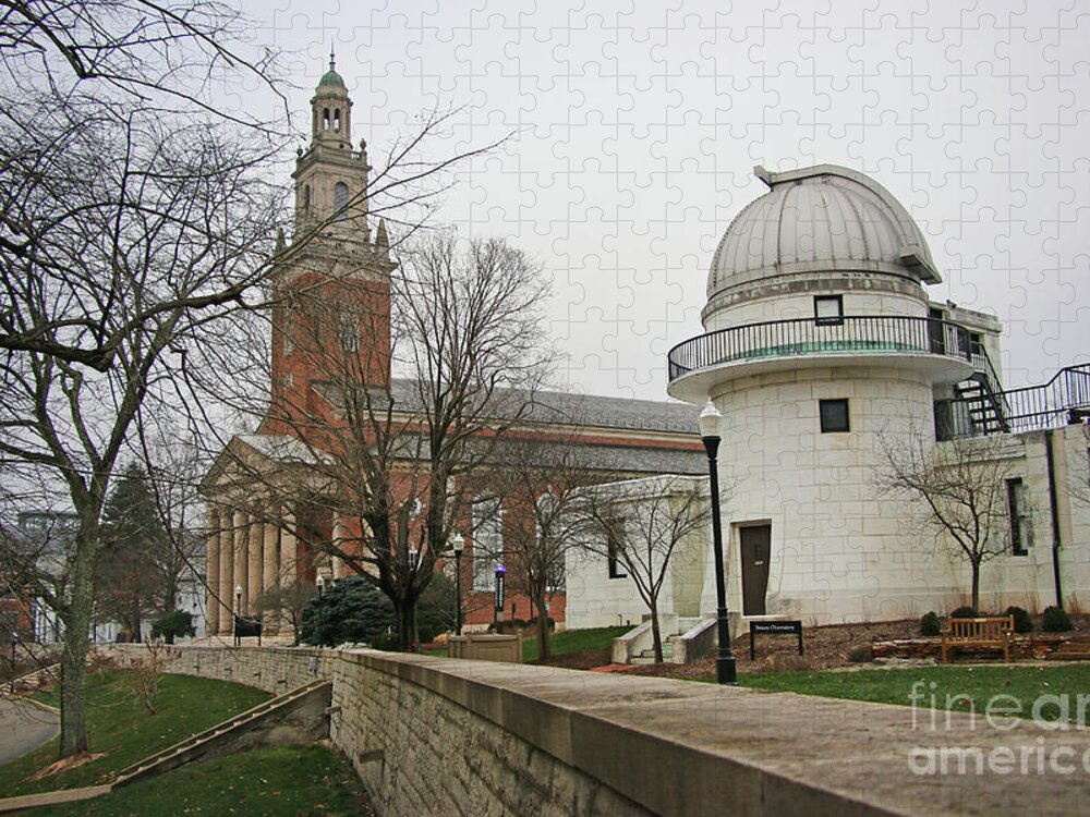 Denison Jigsaw Puzzle featuring the photograph Swasey Observatory and Swasey Chapel Denison University 8480 by Jack Schultz