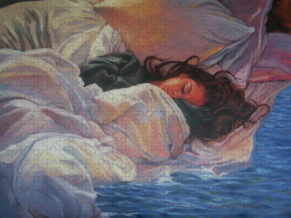 Sea Jigsaw Puzzle featuring the painting Sweet Dreams of the Sea by Marguerite Chadwick-Juner