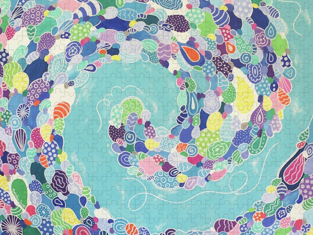 Pattern Art Jigsaw Puzzle featuring the painting Swirling Medley by Beth Ann Scott