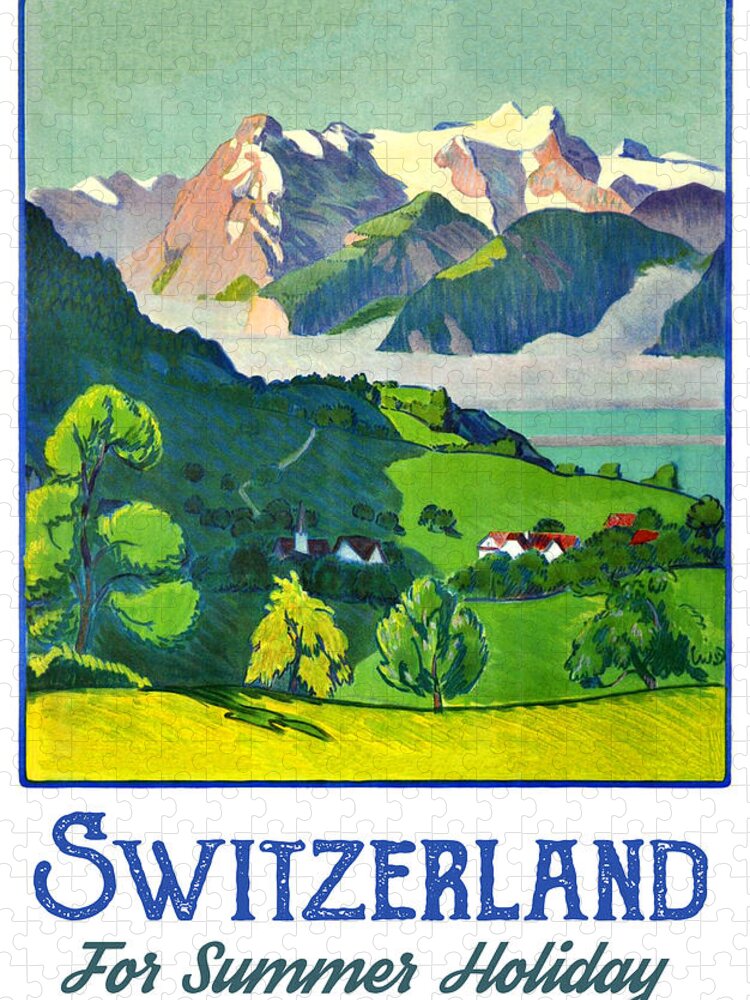 Switzerland Jigsaw Puzzle featuring the digital art Switzerland for Summer by Long Shot