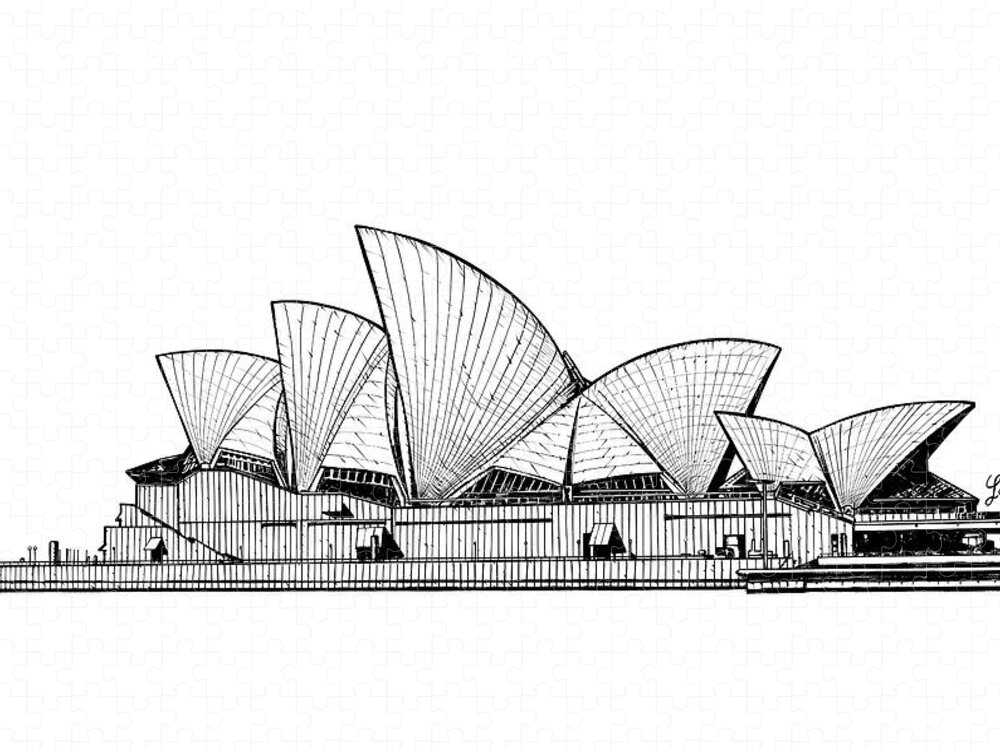 Sydney opera house famous tourist landmark sketch Vector Image