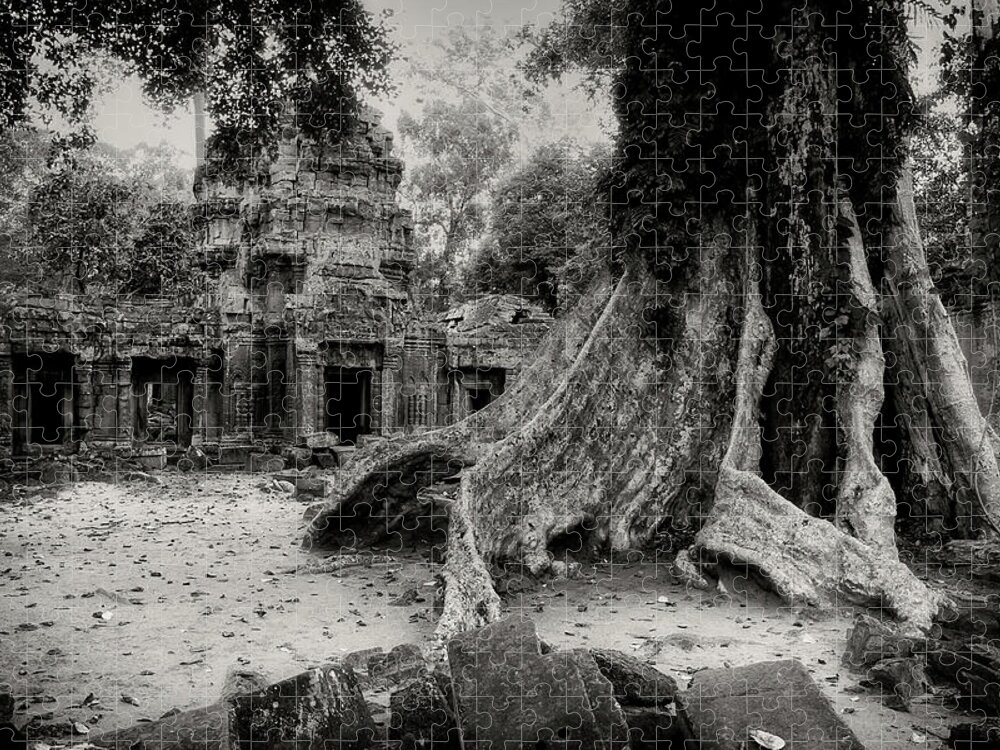 Ta Prohm Jigsaw Puzzle featuring the photograph Ta Prohm Jungle Temple Ruins In Cambodia by Artur Bogacki