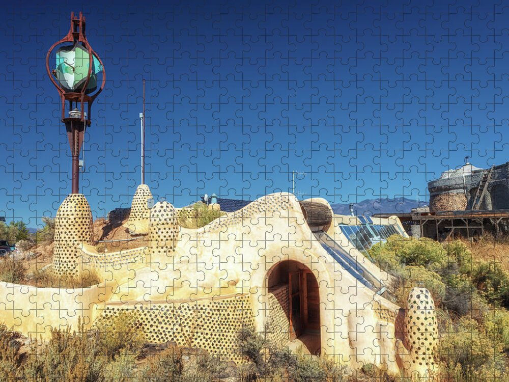 Taos Jigsaw Puzzle featuring the photograph Taos Earthship by Susan Rissi Tregoning