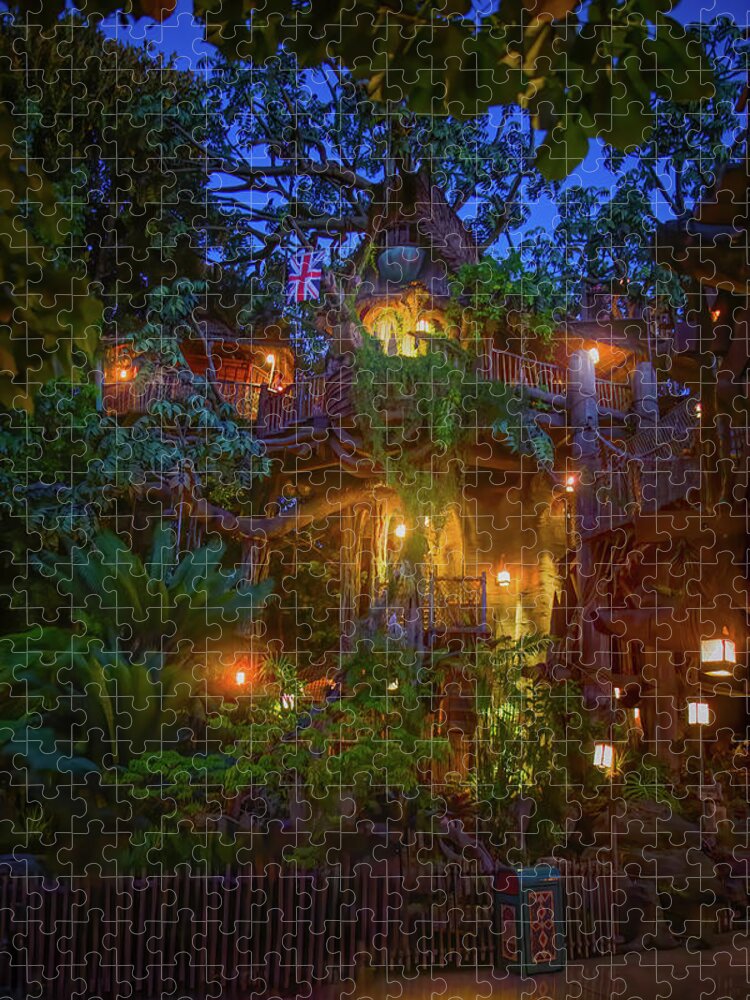 Magic Kingdom Jigsaw Puzzle featuring the photograph Tarzan's Treehouse at Disneyland by Mark Andrew Thomas