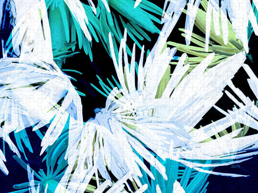 Botanical Abstract Jigsaw Puzzle featuring the digital art Tassels Tossed by Gina Harrison