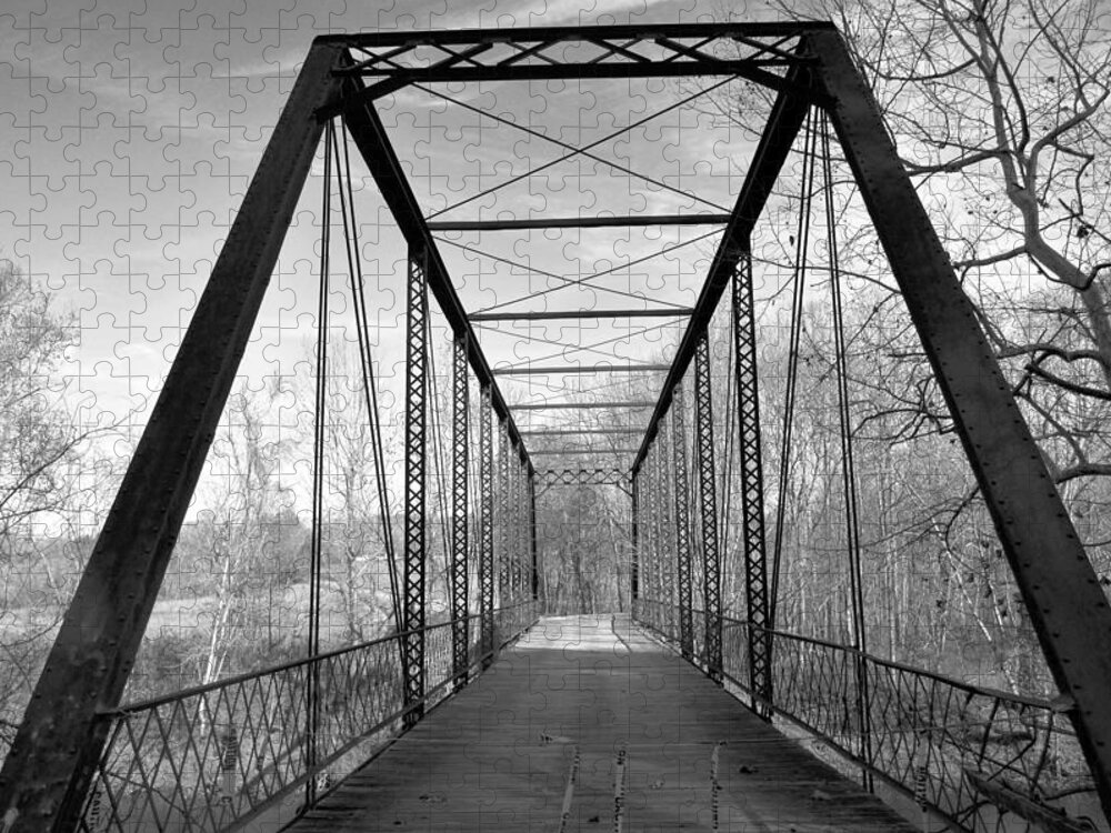 Iron Bridge Jigsaw Puzzle featuring the photograph Tebbs Bend Iron Bridge by Stacie Siemsen