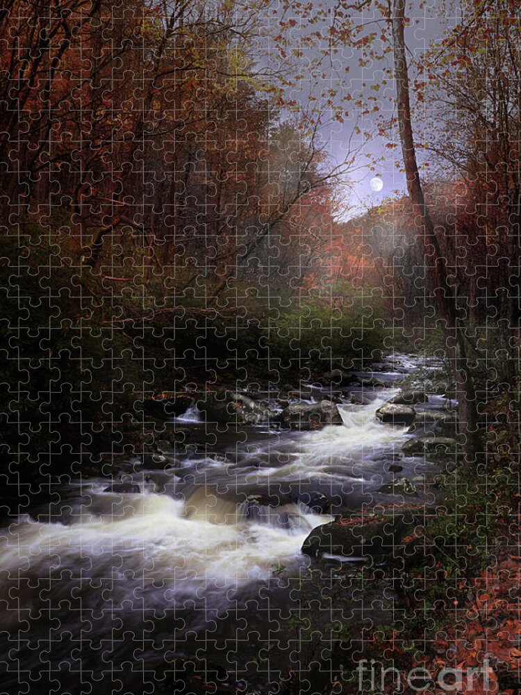 Moon Jigsaw Puzzle featuring the photograph Tellico LaLuna by Rick Lipscomb