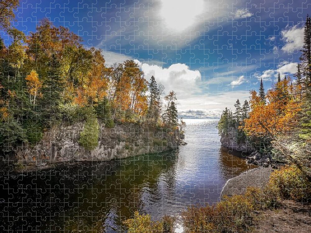 Inspirational Jigsaw Puzzle featuring the photograph Temperance River by Susan Rydberg