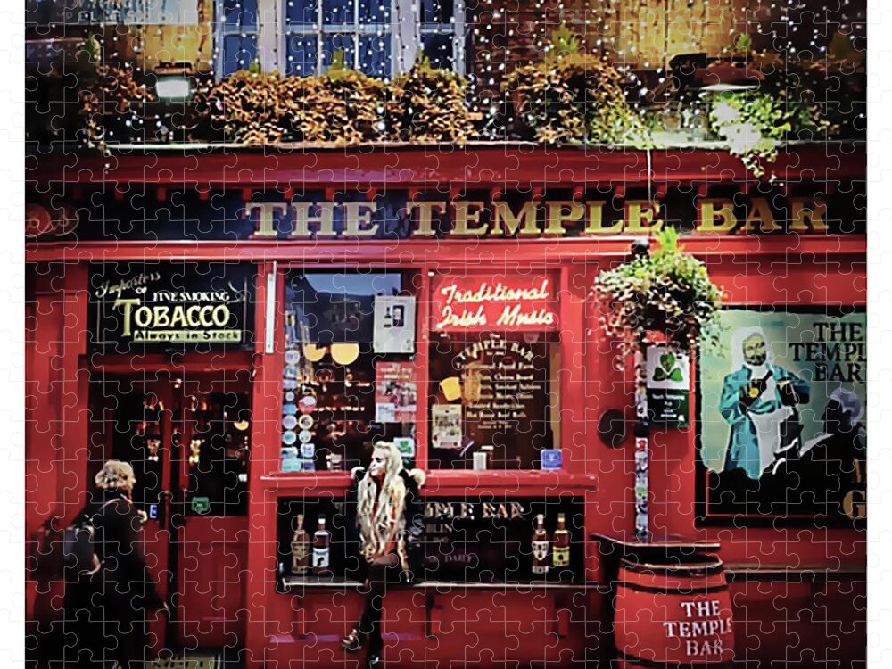 Dublin Jigsaw Puzzle featuring the photograph Temple Bar District in Dublin by Peggy Dietz