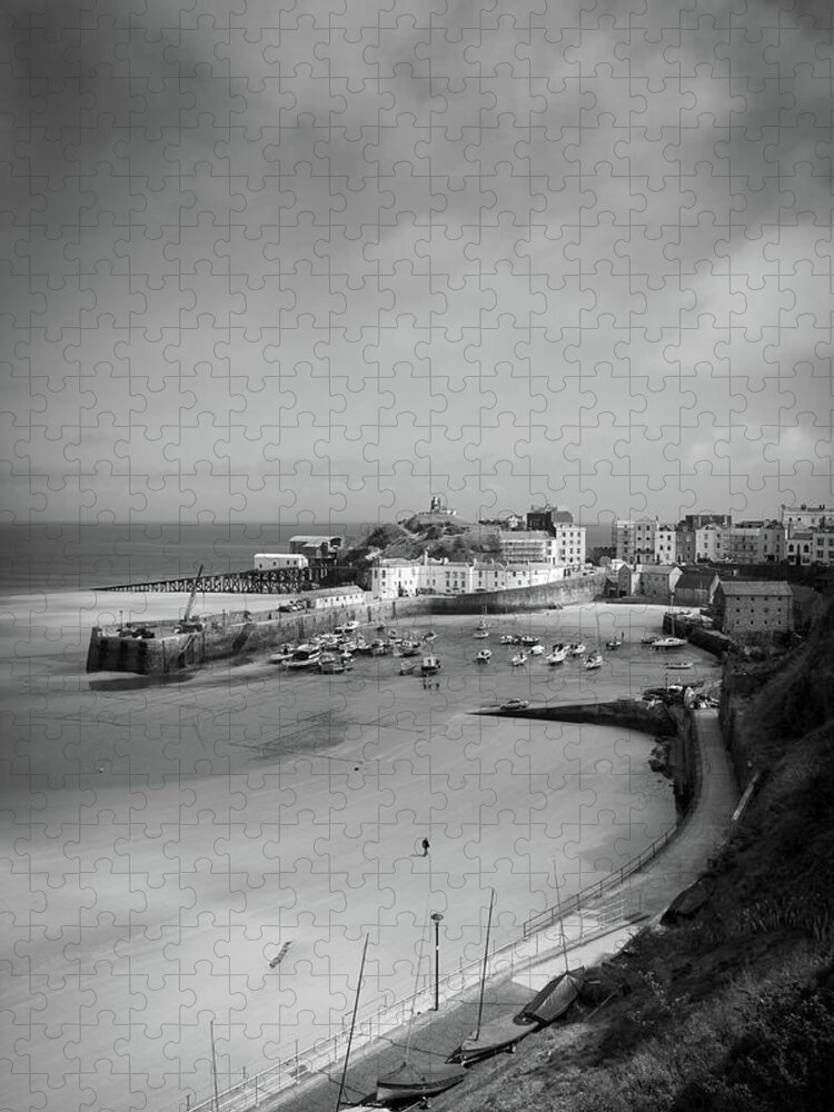 Bay Jigsaw Puzzle featuring the photograph Tenby harbour at low tide, by Seeables Visual Arts