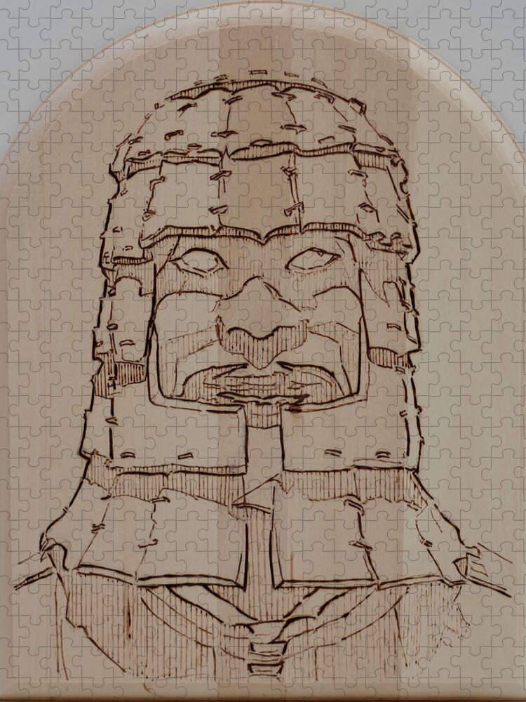 Pyrography Jigsaw Puzzle featuring the pyrography Terracotta Warrior - Unearthed by Sean Connolly