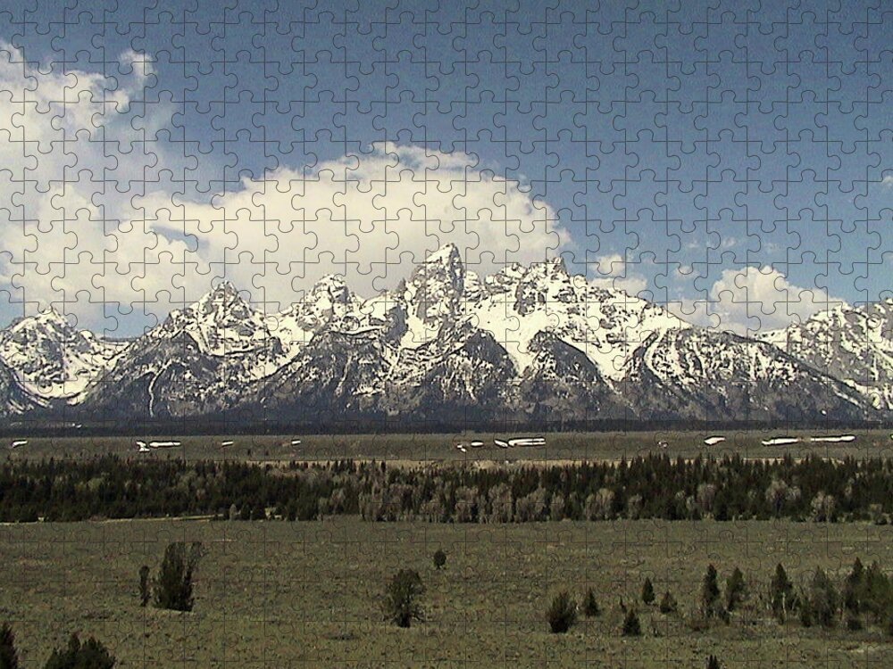 Mountain Jigsaw Puzzle featuring the photograph Teton Mtn Range by Carl Moore