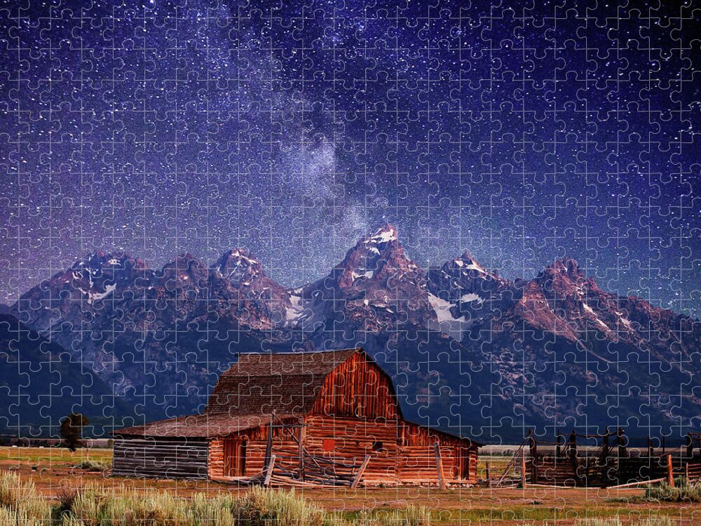 #faatoppicks Jigsaw Puzzle featuring the photograph Teton Nights by Darren White