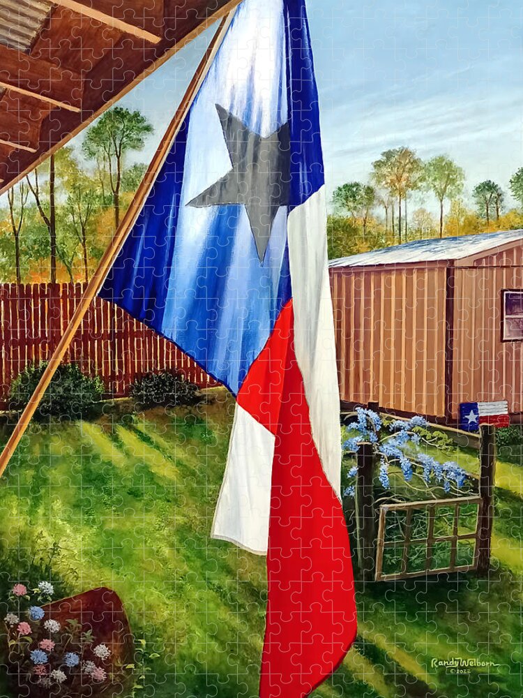 Texas Jigsaw Puzzle featuring the painting Texas Pride by Randy Welborn