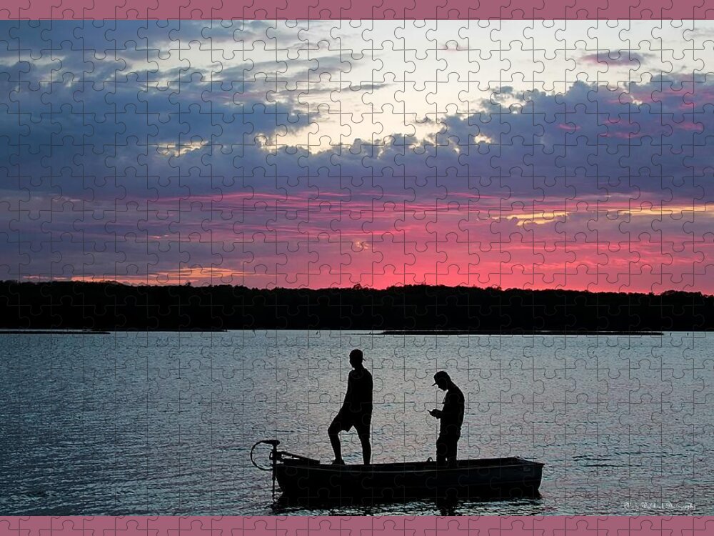 Sunset Jigsaw Puzzle featuring the photograph Text Me at Sundown by Mary Walchuck