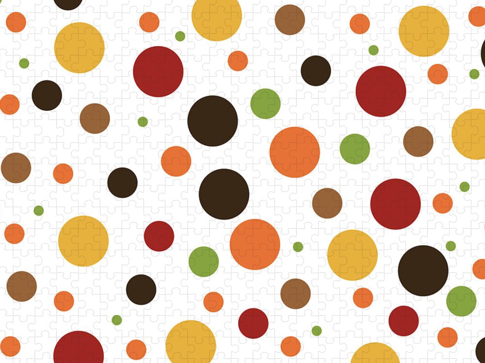 Thanksgiving Jigsaw Puzzle featuring the digital art Thanksgiving Polka Dots by Amelia Pearn