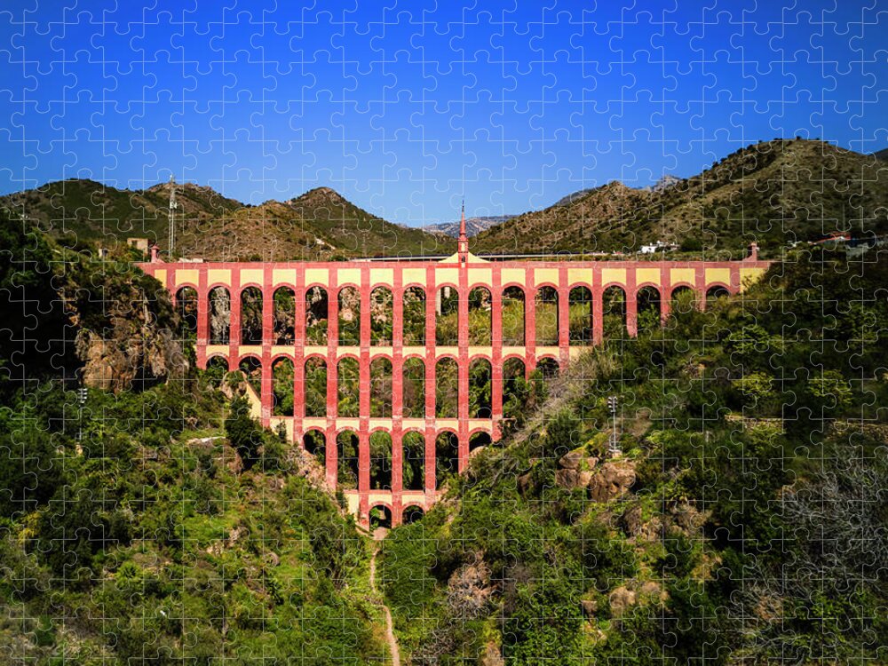 The 19th Century Puente Del Aguila Bridge Of The Eagle Aqueduct Jigsaw Puzzle featuring the photograph The 19th Century, Puente del Aguila, Bridge of the Eagle Aqueduct by Panoramic Images