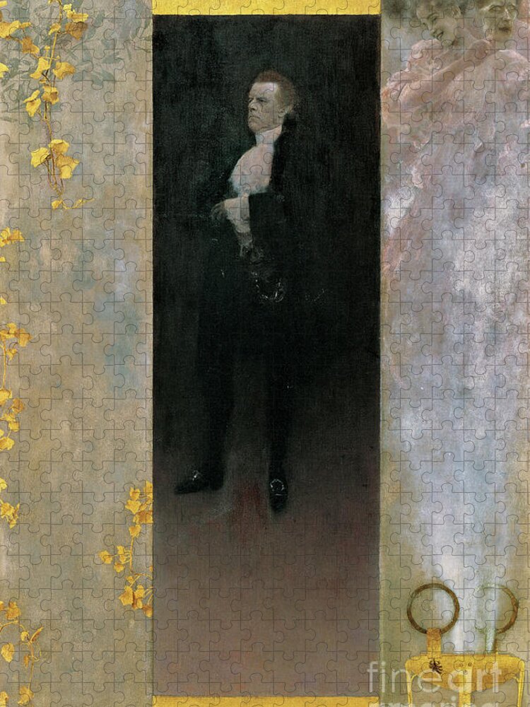 The Actor Josef Lewinsky As Carlos In Goethe's Clavigo Jigsaw Puzzle featuring the painting The actor Josef Lewinsky as Carlos in Clavigo by Goethe, 1895 by Gustav Klimt