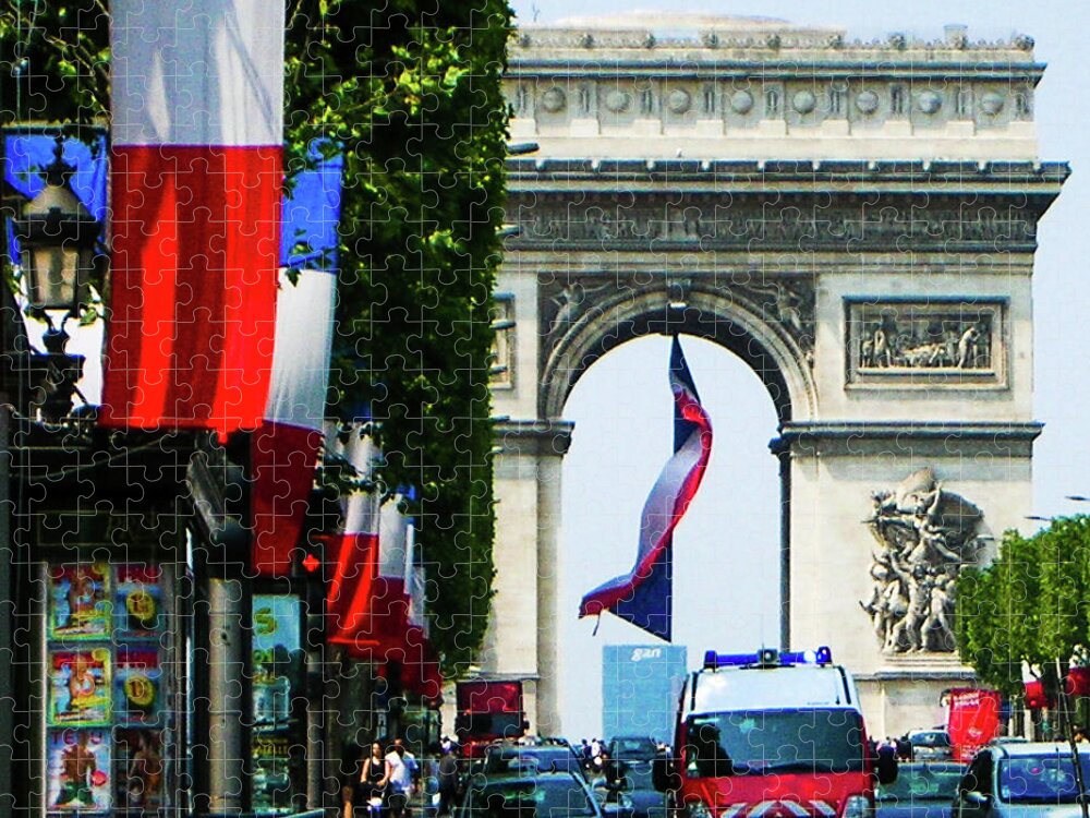 France Jigsaw Puzzle featuring the photograph The Arc de Triomphe by Jim Feldman