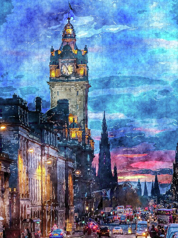 The Balmarol Jigsaw Puzzle featuring the digital art The Balmarol Edinburgh Scotland by SnapHappy Photos