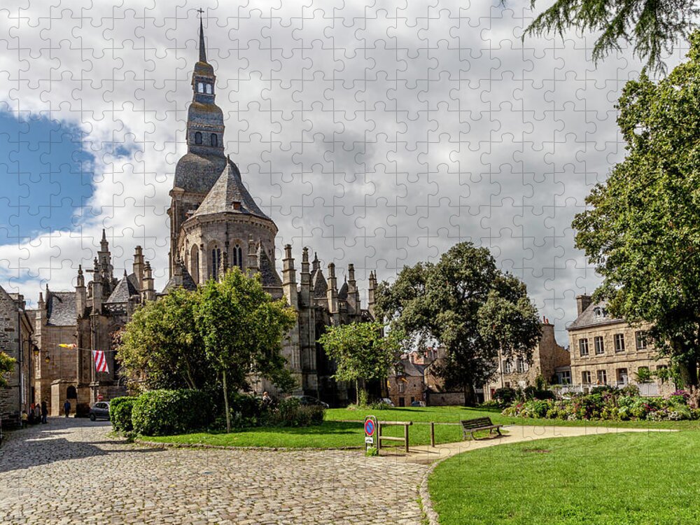 Bratagne Jigsaw Puzzle featuring the photograph The Basilica of Saint-Sauveur de Dinan by W Chris Fooshee