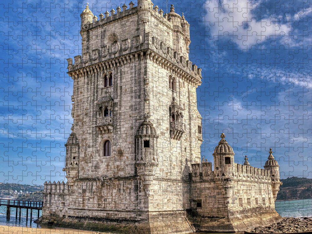 Belem Jigsaw Puzzle featuring the photograph The Belem Tower in the morning by Micah Offman