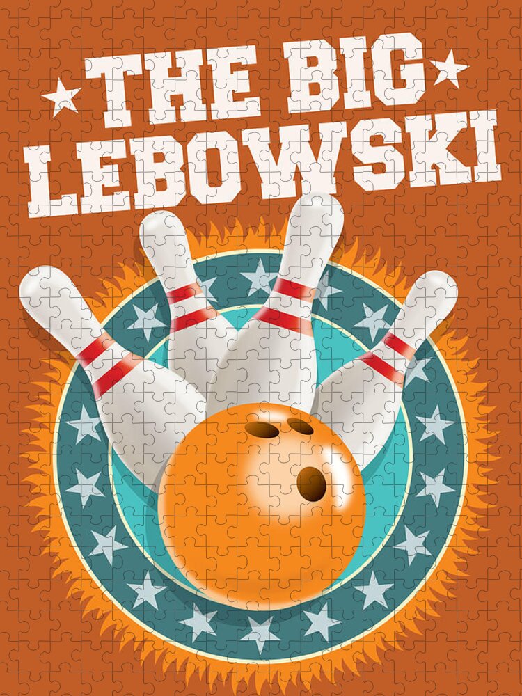 Movie Poster Jigsaw Puzzle featuring the digital art The Big Lebowski - Alternative Movie Poster by Movie Poster Boy