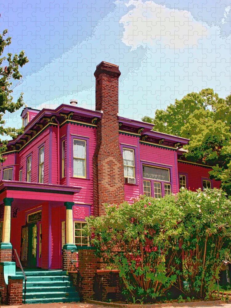 Savannah Jigsaw Puzzle featuring the photograph THE BIG PINK Savannah GA by William Dey