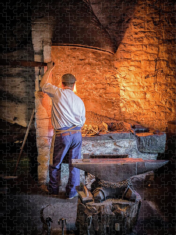 Blacksmith Jigsaw Puzzle featuring the photograph The Blacksmith 2 by Nigel R Bell