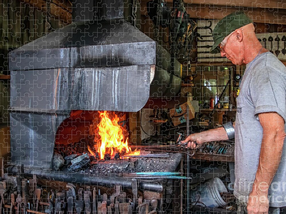Blacksmith Jigsaw Puzzle featuring the photograph The Blacksmith by Shelia Hunt