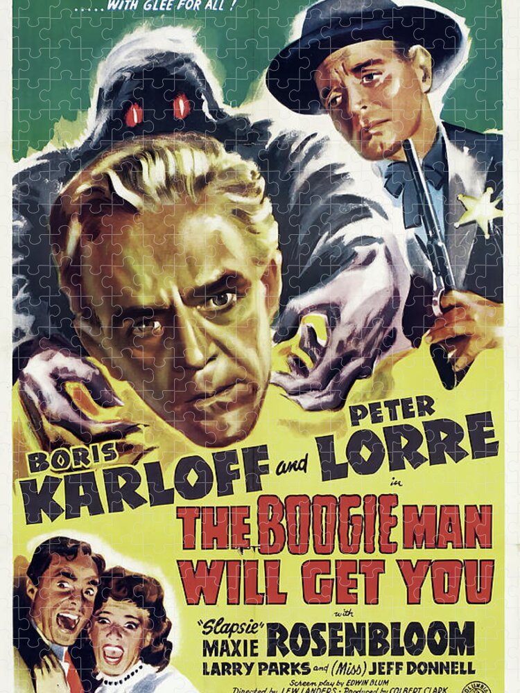 Boogie Jigsaw Puzzle featuring the mixed media ''The Boogie Man Will Get You'', with Boris Karloff, 1942 by Movie World Posters