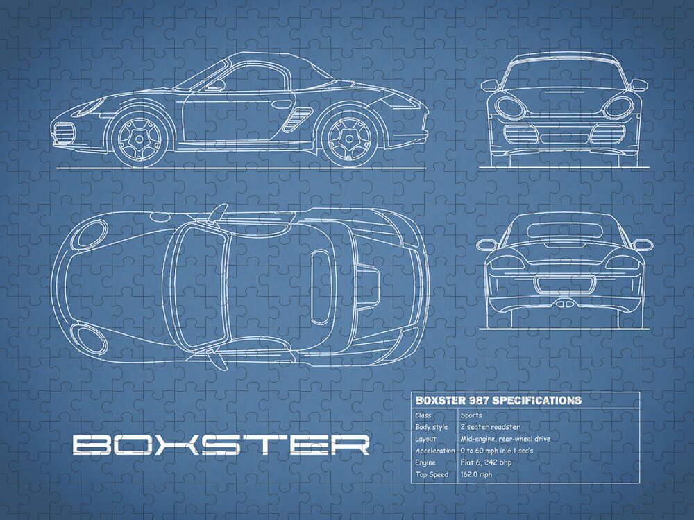 Porsche Jigsaw Puzzle featuring the photograph The Boxster Blueprint by Mark Rogan
