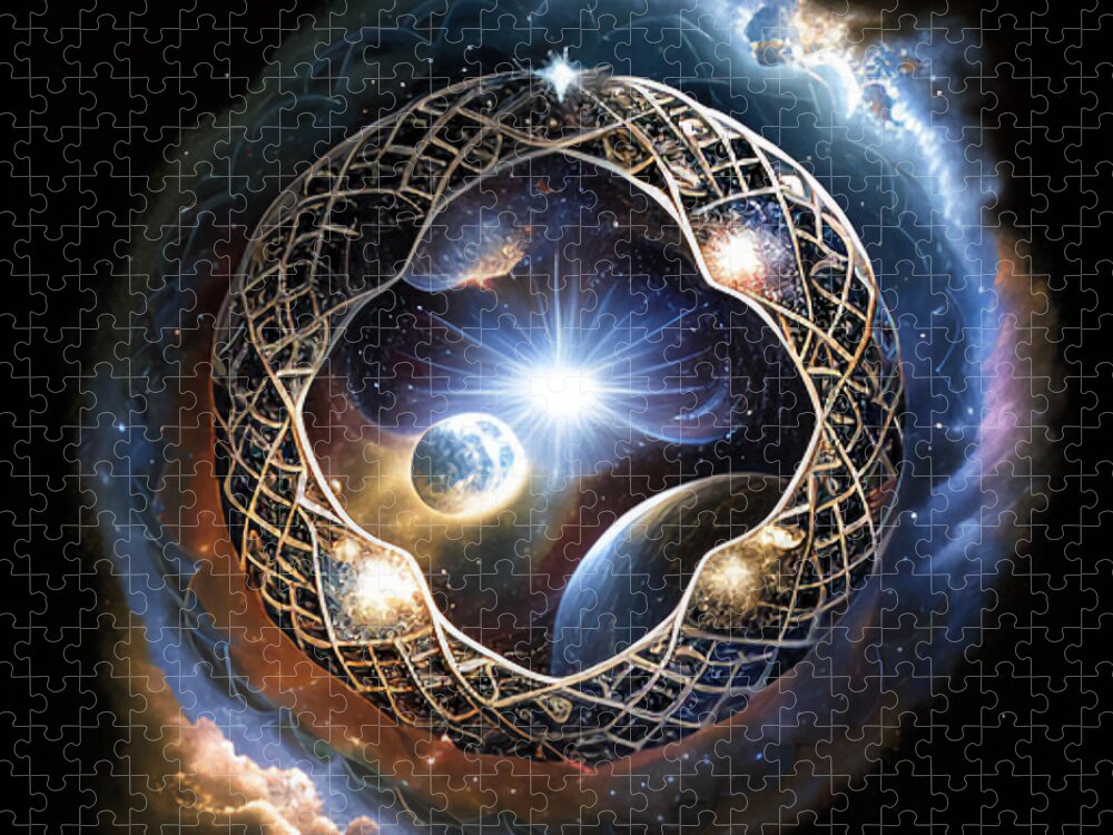 Ai Art Jigsaw Puzzle featuring the digital art The Bridge 11/40 by Chaos Magick Art J Conductor of Chaos