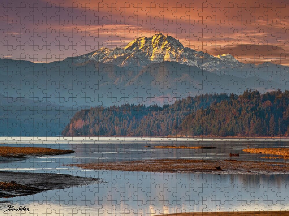 Bay Jigsaw Puzzle featuring the photograph The Brothers from Hood Canal by Jeff Goulden