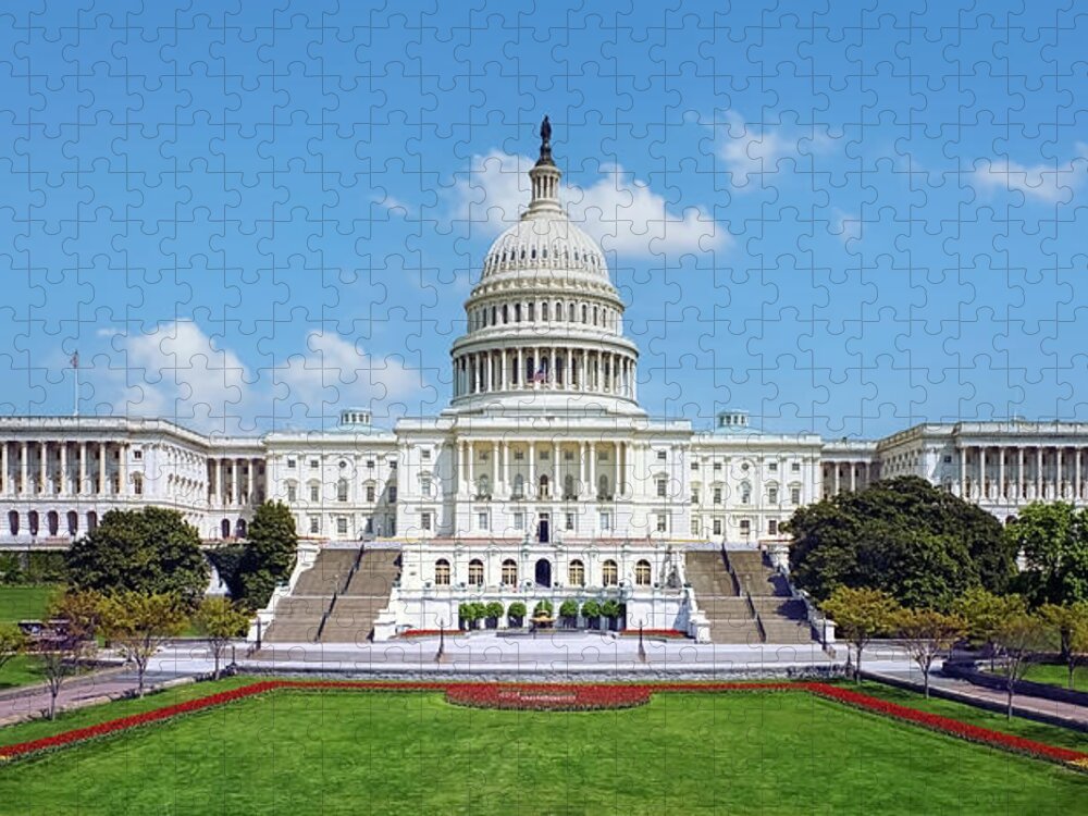 Washington Jigsaw Puzzle featuring the photograph The Capitol by Mango Art